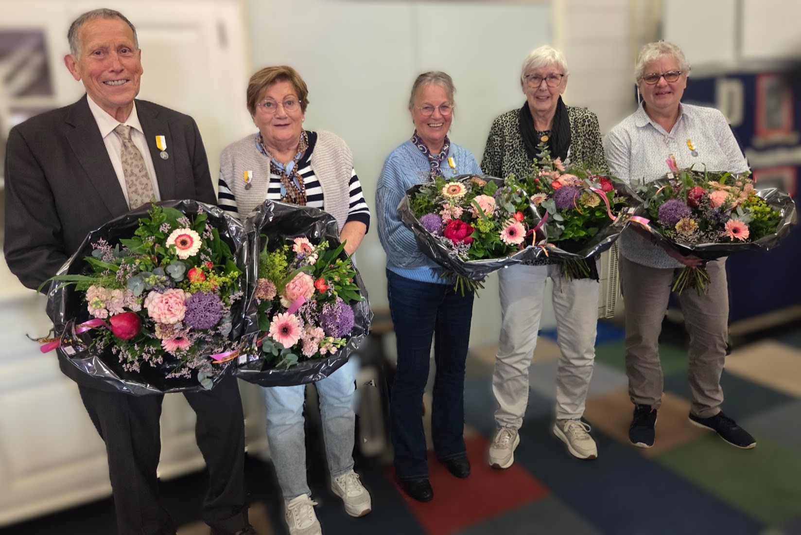 Zilveren jubilarissen 2026, Jan, Maria, Truus, Ria en Annie
